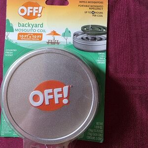 OFF! Backyard Mosquito Coil Tin - Silver with Orange Logo
